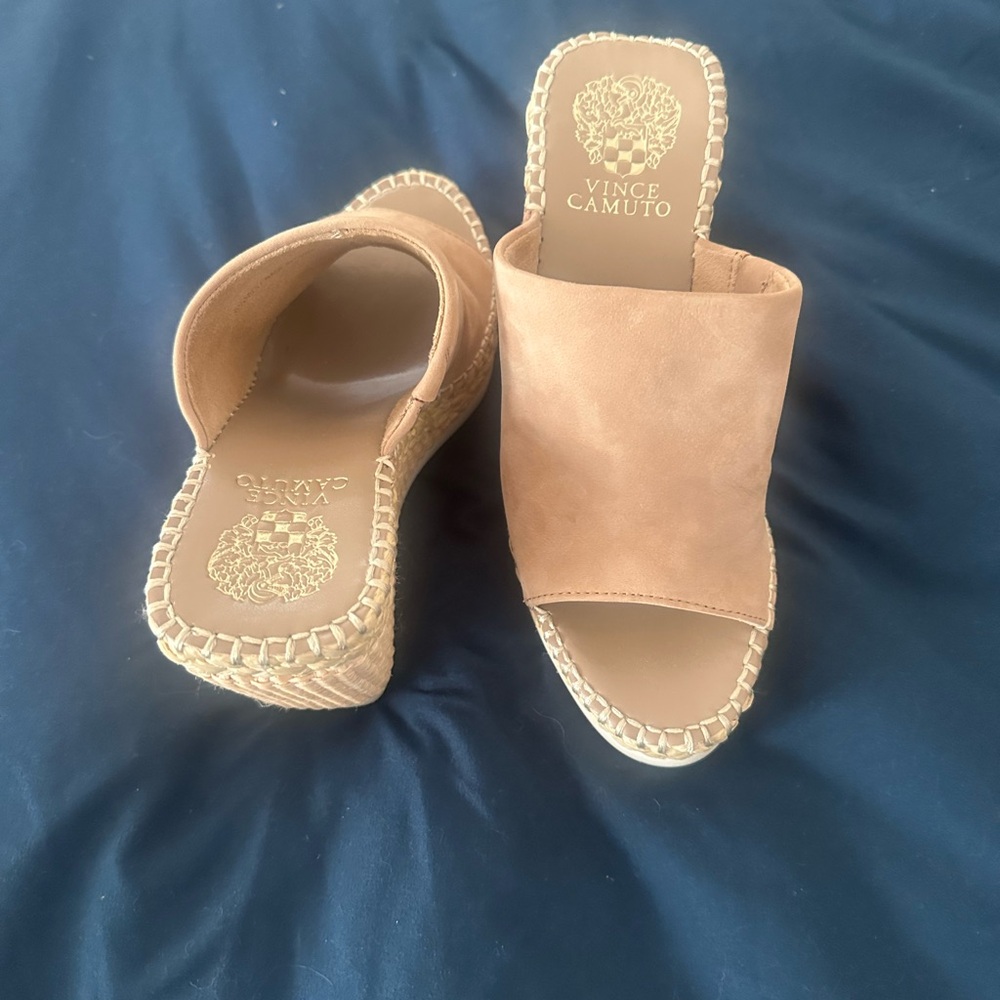 Vince Camuto Cream Wedge Sandals